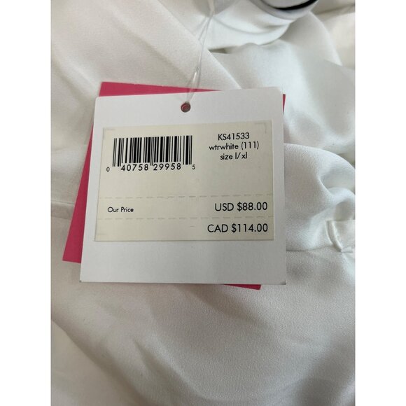 Kate Spade New York White Mrs. Embroidered Initials Bathrobe Sz L/XL - New - Picture 9 of 11